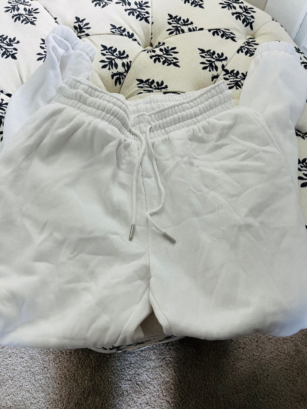 H&M White Jogger Sweatpants, Size Small, New Condition